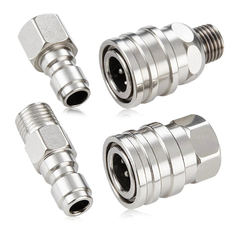 Ciunura 4-pack stainless steel pressure washer quick-connect fittings, 1/4 in NPT male and female adapters