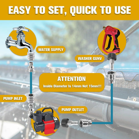 Pressure washer quick-connect adapter kit, stainless steel, 8 sets; M22-14/15mm to 3/8 in and 3/4-1/2 in quick release, Amazon
