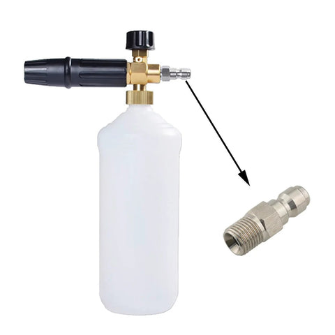 Ruiwaer 2-pack 1/4 in pressure washer quick-connect male fittings; silver metal with threaded ends