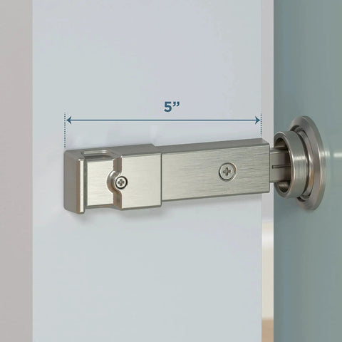 Privacy Barn Door Lock With Emergency Release Satin Nickel Sliding Latch For Single Or Bi Parting Doors 5 Inch Length