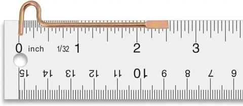 Six Pack Privacy Door Emergency Release Tool Set For Interior Bedroom And Bathroom Doors With Small Access Hole, Featuring Flat Slotted Tips, Durable Metal Construction In Gold Color For Quick, Safe Entry During Privacy Scenarios displayed on a ruler for scale.