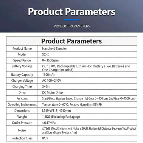 Specifications for High Flow Dispensing Rechargeable Battery Peristaltic Pump Liquid Sampler for Outside 8m Suction
