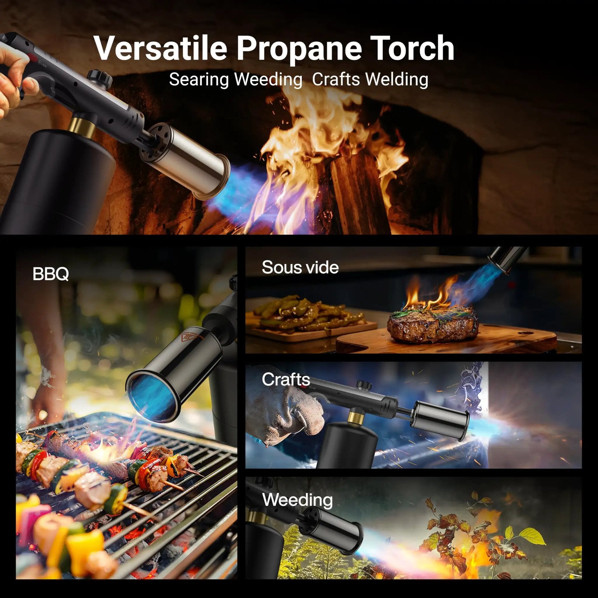 Propane Kitchen Torch With One Touch Max Fire Safety L