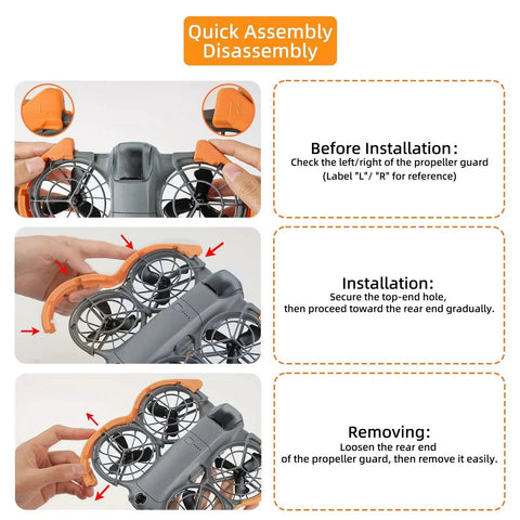Propeller Guard Protector For DJI Neo 2 Drone Anti Collision Bumper Case Lightweight Shockproof Durable Orange Custom Fit Installation