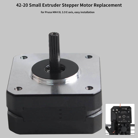 Front view of Prusa Accessory - Extruder Stepper Motor Replacement - Small Stepping Motor 42-20 for MK4S XL 3D Printer E Axis