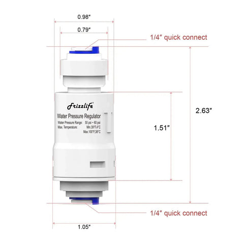 Keep Your RO And Water Filter Setup Safe From High Water Pressure With This 60 PSI PRV Valve For Quarter Inch Tubing Push Fit Quick Connect