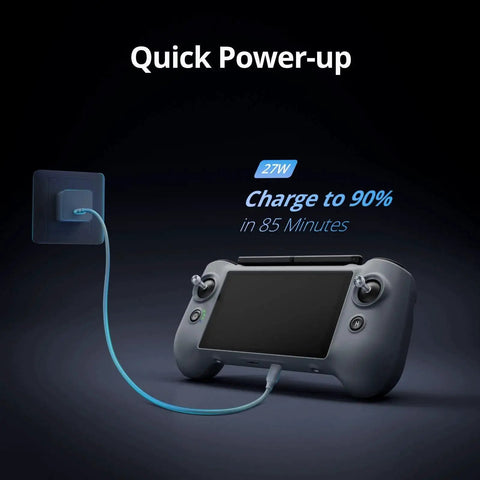 PTD 1 Remote Controller With 5.5-Inch 1080P Full HD Touch Display 10KM Transmission 6400 mAh Battery Up To 3 Hours Runtime 32GB Storage charging