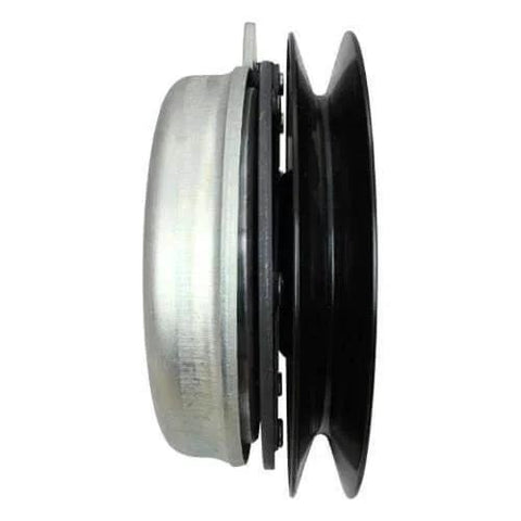 Side view of Replacement for Warner 5218-99 Next-Gen PTO Clutch, showing metal and black pulley components