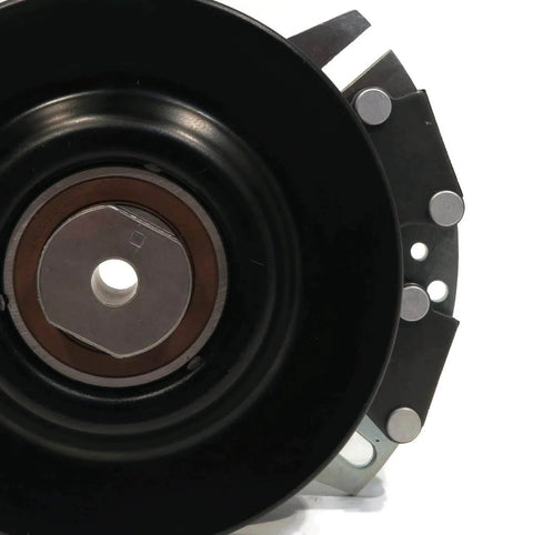 Front view of PTO Clutch with Wire Harness for Hustler FasTrak with 54" Deck 928291, 928502 showing pulley and bearings.