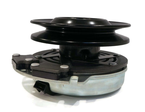 Side view of PTO Clutch & Wire Harness for 2012 Cub Cadet 48 Z-Force S Commercial 53BH5FJB showing metal and plastic components