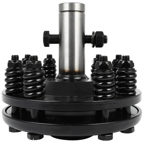 Front view of Black PTO Slip Clutch, ACZCR 1-3/8" Smooth Round Ends Slip Clutch with Adjustable Rotary Cutter for maximum torque 900Nm.