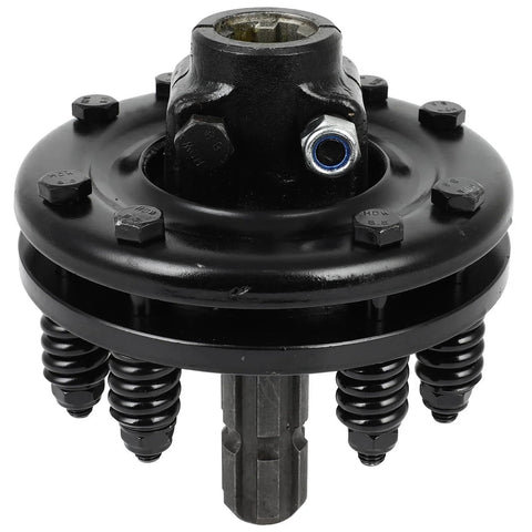 Black PTO Slip Clutch, ACZCR 1-3/8" 6 Splines Both Ends Slip Clutch, Adjustable Rotary Cutter Brush Hog Slip Friction Clutch for PTO Shaft Replacement Maximum Torque 900Nm.