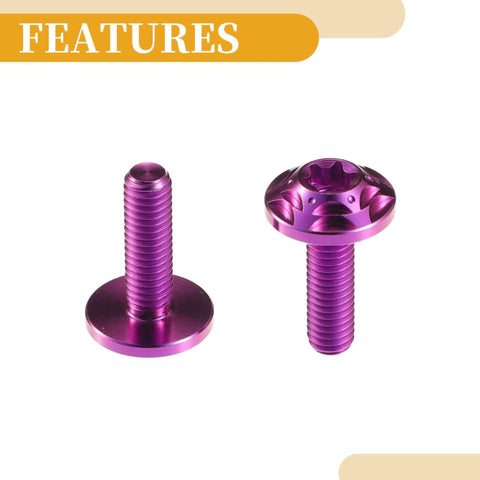 ✝️ Partuto 1set 1/4" M6 Universal Anti Theft License Plate Screws - Car Security Bolt Fasteners Kits for Car Tag Frame Holder, Purple