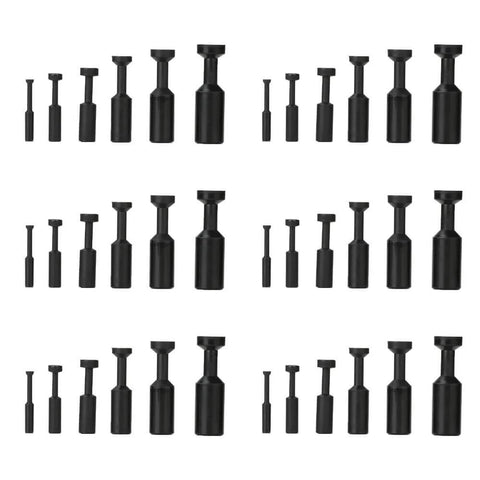 36 Piece Set Push To Connect Pneumatic Fittings Cap Style Blanking Plugs For One Eighth To One Half Inch Tubing Inner Diameter Plastic