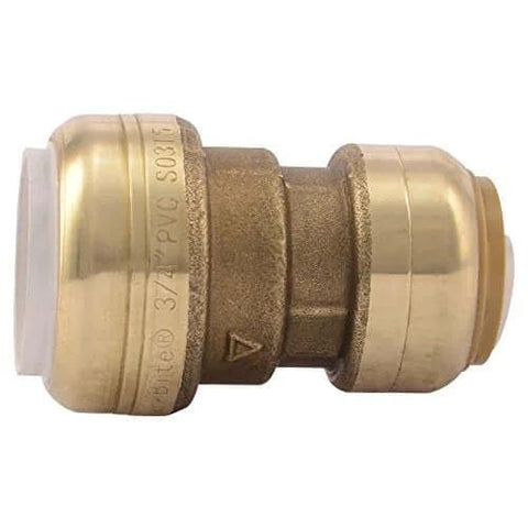 Three Quarter Inch CTS To Three Quarter Inch PVC Transition Coupling Push To Connect Brass Plumbing Fitting For PEX Copper CPVC HDPE PE RT Easy Install With Quick Disconnect Clip Seamless Transition From PVC To Any Pipe Type brass fitting