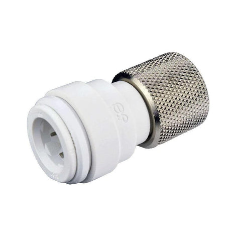 3/8 Inch Compression Female Push To Connect Fitting For Plastic Or Copper Tubing White Polysulfone Body With EPDM O Ring