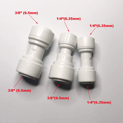 One Quarter Inch Push Fit Straight Union Quick Connect For RO Water Systems, DIY Friendly, No Tools Tubing Adapter