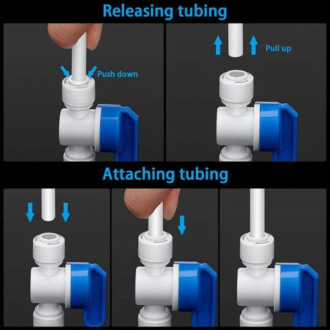 Instructions for 12 Pack 1/4 Inch Push To Connect Ball Valves Plug And Play Inline Shut Off Quick Connect Fittings For 1/4 Inch OD Tubing