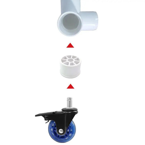 1-1/4 Inch Caster Fitting Insert For Furniture Grade Caster Connections Pack Of 4 High Gloss PVC Material Inside Diameter 1.660 Inches Not Compatible With PVC Pipe Ideal For Replacing Worn Inserts In Furniture And Carts