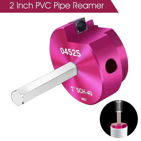 PVC Fitting Saver Two Inch Head With Three Eighths Inch Hex Shaft PVC Pipe Reamer Socket Saver Plumbing Tool For Schedule Forty CPVC And ABS Hubs Fits Standard One Half Inch Drills Ideal For Water Drain Pipe Fittings Remodels And Pool Equipment