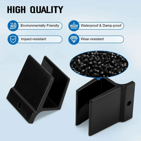 Sliding Shower Door Bottom Guide For Glass Top Hung Sliding Doors, One Half Inch Wide Track Guide With Divider Glides, black PVC visible