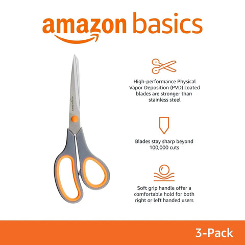 Stainless Steel Scissors Multipurpose Office And Craft Shears With PVD Coated Blades For Superior Cutting Power Sharp Long Lasting Performance