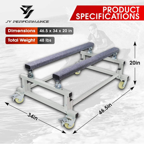 Watercraft PWC Dolly Boat Stand And Storage Trailer Cart With Adjustable Bunks, 4 Casters And 2 Brakes, Heavy Duty Steel
