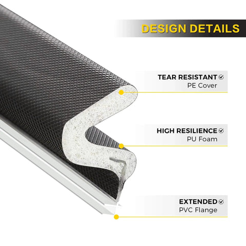 Weather Stripping Door Seal Strip - Soundproof Q-Shaped Foam for Exterior Door Frame, Large Gap Seal, Detailed Material View