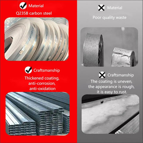 Comparison of Q235B carbon steel with thickened coating and poor quality waste metal with uneven coating