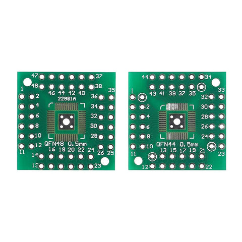 Top view of green SMD To DIP Adapter Kit With 51 Pieces In 12 Types For SOP SOT 0402 0603 0805 TQFP And QFN Prototyping Boards