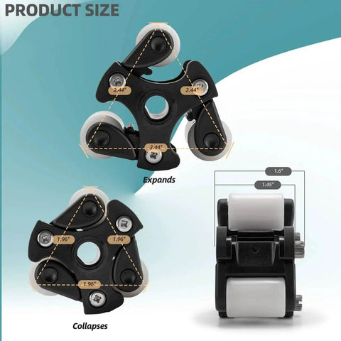 QP500 Pump Roller Assembly with expansion and collapse views, compatible with 45, 85, 100 & 170, Classic, SVP & M128 pump head parts