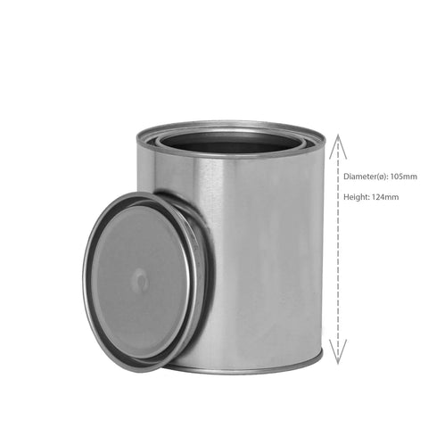 Quart Size Metal Paint Cans Two Pack With Lids Autorind Tinplate Unlined Silver Finish 100 Percent Recyclable Multi Use