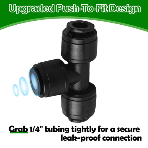 30 Pack One Quarter Inch Drip Irrigation Tee Fittings With Push To Fit Barbed Connectors For One Quarter Inch Tubing Leak Free T