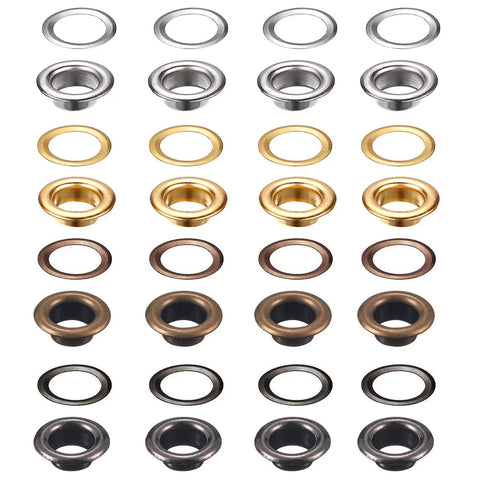 1/4 Inch Grommet Kit With 200 Sets Grommets Eyelets In Bronze Gunmetal Gold And Silver Includes 3 Piece Install Tool Kit And Sturdy Box