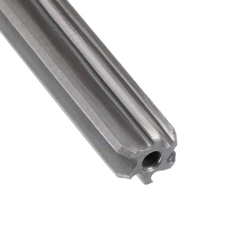 Quarter Inch HSS Chucking Reamer For Lathe With 6 Straight Flutes And Round Shank Pro Grade Reaming Drill Bit For Stainless Steel Holes Durable High Speed Steel Cutter For Precise Metalworking And Clean Bore close-up view
