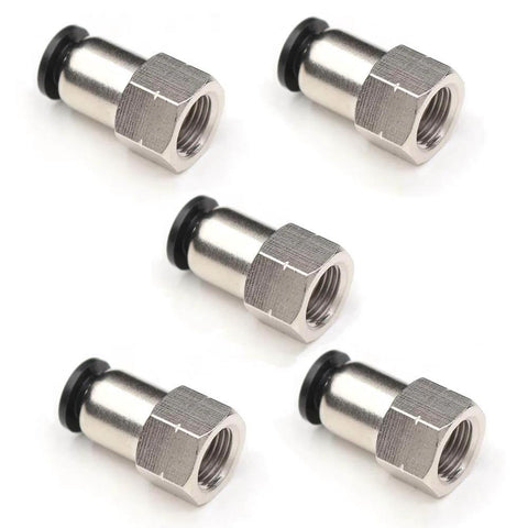 1/4 Inch Air Tube Fittings Set Pro Grade Featuring 1/8 NPT Female Push To Connect Quick Connect Air Hose Fittings 5 Pack