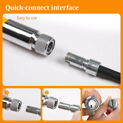Close-up of quick-connect interface for Insulated High Voltage Rescue Hook With Non Conductive Handle 2m Hot Stick Rescue Tool