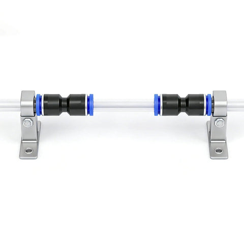 One Quarter Inch Quick Connect Pneumatic Fittings Straight Union Coupler Push To Connect For Air Hose And Air Compressor installed view