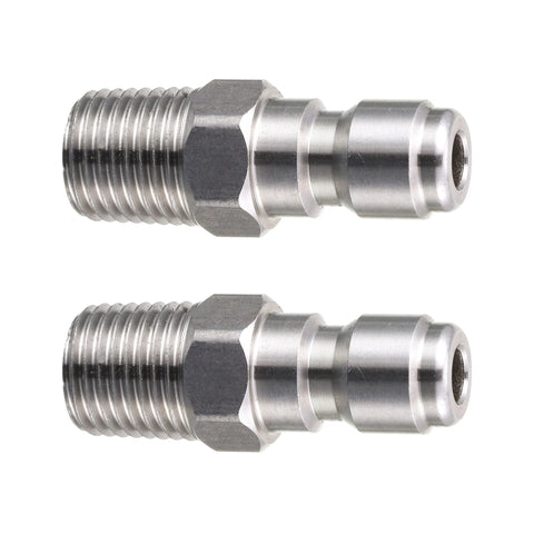 Tool Daily pressure washer quick-connect coupler fittings, 1/4 in male NPT, stainless steel, 2-pack.
