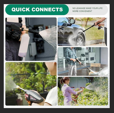 Amazon Jewheg pressure washer quick-connect kit, stainless steel M22 swivel, 14mm to 3/8 inch disconnects.