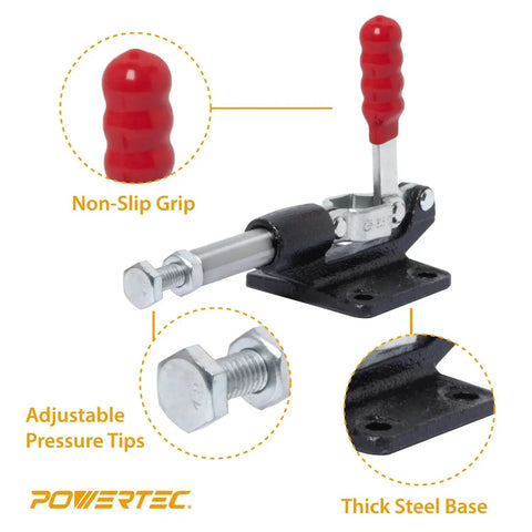 Two Pack Quick Release Push Pull Toggle Clamp Set With 500 Lbs Holding Capacity And 305 Cm Stroke for industrial use, close-up