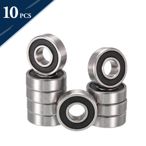 R4-2RS Deep Groove Ball Bearings, ID 1/4" x OD 5/8" x Width 9/32" Double Rubber Sealed Ball Bearing Pre-Lubricated Chrome Steel Z2 Lever 10pcs