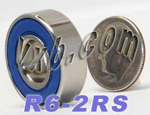 R6-2RS Sealed Bearing 3/8x7/8x9/32 inch Miniature - VXB Ball Bearings