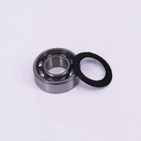 Close-up of 10 Pack R8-2RS Ball Bearings with Double Sided Seals 1/2 x 1-1/8 x 5/16 Inch, showing metal bearing and seal.