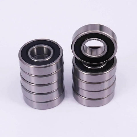 10 Pack R8-2RS Ball Bearings With Double Sided Seals 1/2 x 1-1/8 x 5/16 Inch stacked for motors and wheelchair wheels