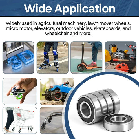 R8 2RS Ball Bearings 40 Pack With Half Inch Bore And One And One Eighth Inch Outer Diameter, wide applications in various machinery