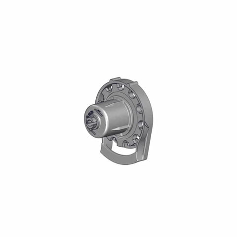 Side view of R8 Clutch for 1 inch Tube, in Natural, showing roller mechanism and natural finish suitable for 1-inch tube systems.