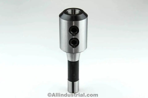 Front view of Beefy 1.25 Inch R8 End Mill Holder Adapter For Bridgeport Milling Tool Heavy Duty Hardened Alloy Forged Tool Steel.