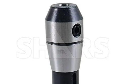 Close-up of R8 End Mill Tool Holder With Three Eighths Bore And Seven Sixteenths UNF Drawbar Thread, Gauge Length 1.11 In, Model 202-5302 By Shars