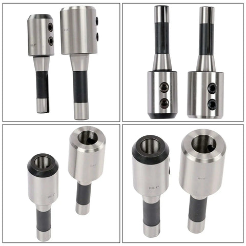 End Mill Holder Set R8 One Half To One And One Quarter Inch, 8 Piece, Bridgeport Type Milling Machine Compatible, steel holders